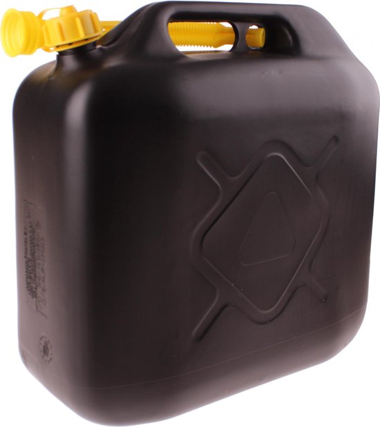 Dunlop Jerrycan 20 Liter - Benzine en Water - UN-Gecertificeerd voor Gevaarlijke Vloeistoffen - Incl. Trechter/Benzineslang - Zwart/Geel van Dunlop