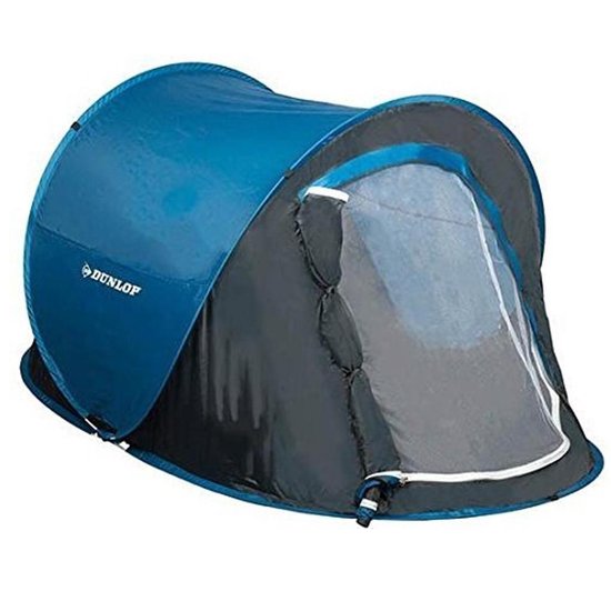 Dunlop Pop Up Tent - Blauw/ Grijs/ Wit - 2 Persoons van Dunlop