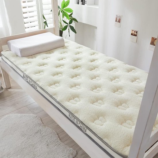 Dunne Futon Matras - Rolmatras Tatami - Comfortabel Slapen - 5-laags Structuur - 150x200cm - Wit