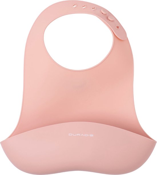 Duradis - Siliconen slabbetje met opvangbakje - Baby Pink van Duradis
