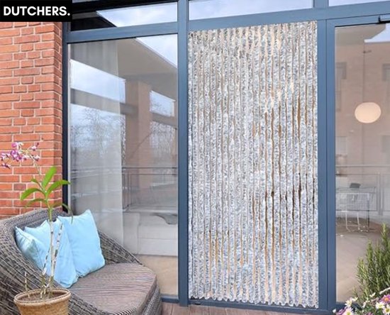 Dutchers.® Deurgordijn - Deurhor - Kattenstaart Vliegengordijn - Deurgordijn - Vliegengordijn - Insectengordijn - Grijs - 100x230 Cm van Dutchers