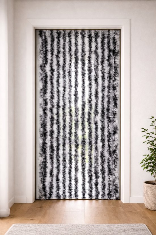 Dutchers® Deurgordijn Kattenstaart Velours – 90x200 cm – Antraciet - Vliegengordijn - Deurhor – 21 Strengen – Insectenwerend & Privacy – Voor Binnen & Buiten