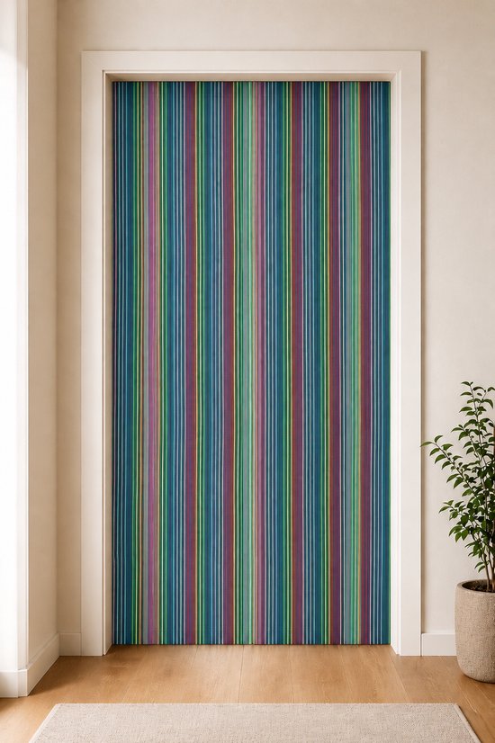 Dutchers® Kleurrijk Deurgordijn - 90x200 cm - Multicolor Vliegengordijn - Kleurig gordijn voor Insecten - Vliegenhor - Sierlijke linten - Hordeur Versiering - Lintengordijn - Voor Binnendeur, Balkondeur & Tuindeur van Dutchers