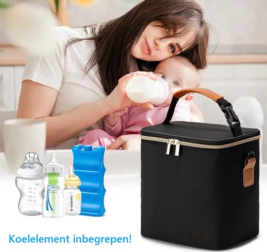 Dutchers.® Luxe Kolftas - * - Inclusief Koelelement - Koeltas Moedermelk - Koeltas voor Onderweg - Opbergruimte voor Afgekolfde Flesjes - Afgekolfde Melk Bewaren - Baby - Thermisch Geïsoleerde Reistas - Stijlvol & Praktisch van Dutchers