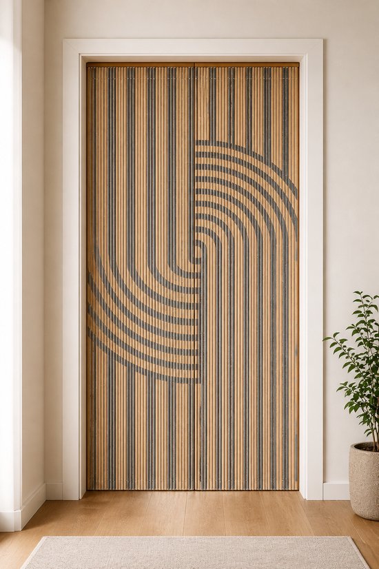 Dutchers®Japandi Vliegengordijn 90x200 cm Bamboe - Deurgordijn - Deurhor - Horgordijn - Bamboegordijn - Kralengordijn deur - Japandi Print van Merkloos