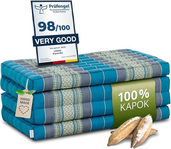 Duurzaam Kapok Klapmatras 200x80cm - Gastenbed, Yogamat en Opvouwbaar Ligbed van Merkloos