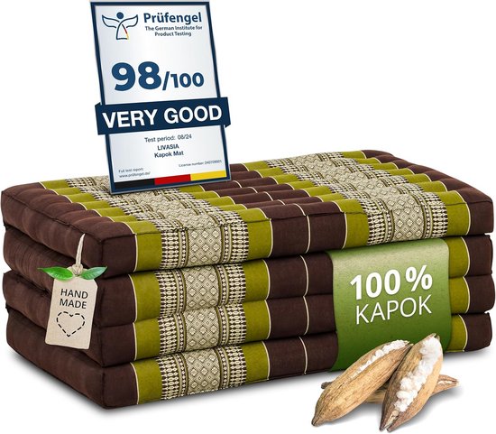 Duurzaam Kapok Klapmatras 200x80cm Gastenmatras Plooibaar Yogamat Opvouwbaar Ligbed van Merkloos