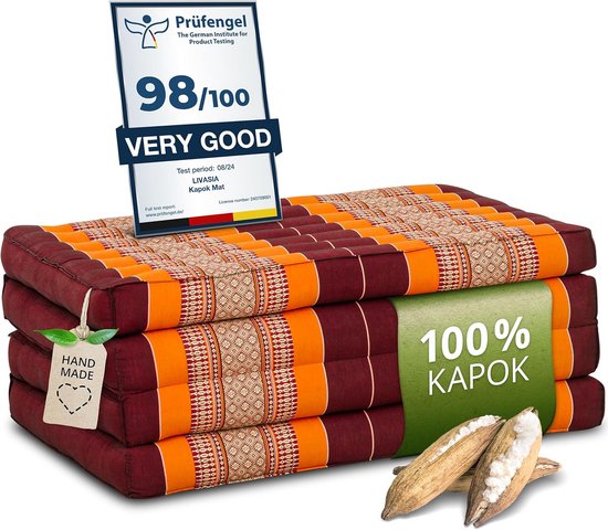 Duurzaam Klapmatras 200x80cm van Kapok - Gastenbed, Yogamat en Buitenligstoel van Merkloos