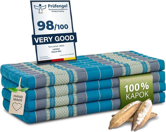 Duurzaam Klapmatras van Kapok 200x110cm - Gastenmatras, Yogamat en Ligstoel van Merkloos