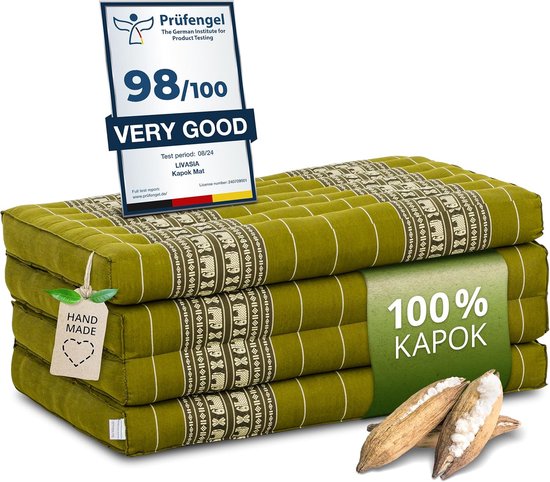 Duurzaam Klapmatras van Kapok - Flexibel Gastenbed en Yogamat - 200x80cm van Merkloos