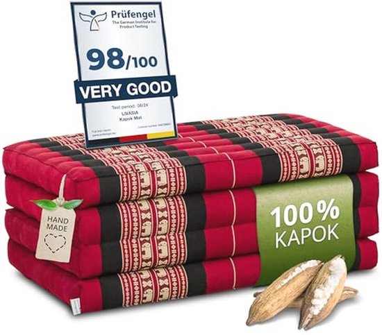 Duurzame klapmatras 200x80 cm - Ecologische gastenmatras voor yoga en buitengebruik van Merkloos