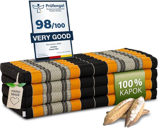 Duurzame klapmatras met kapokvulling - 200x110x8cm - multifunctionele gastenmatras voor tuin en balkon van Merkloos