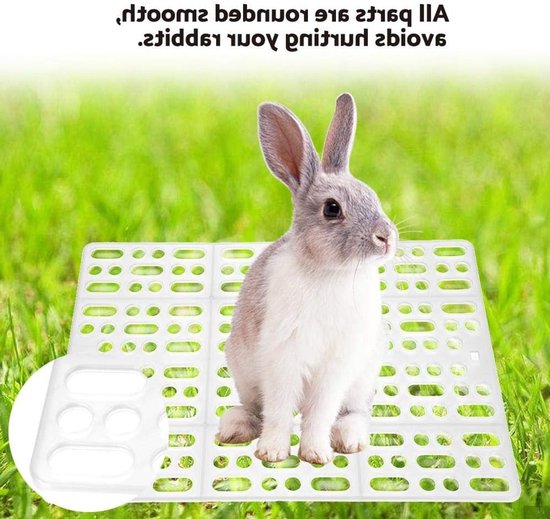 Duurzame Plastic Konijnenmat met Eenvoudige Reiniging en Isolatie voor Konijnen, Cavia's, Hamsters en Andere Knaagdieren (Wit)