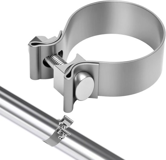 Duurzame RVS Uitlaat Slangklemmen, O-vormige Klemmen voor Pijpen, Perfect voor Auto en Motor, Geschikt voor 63mm Diameter