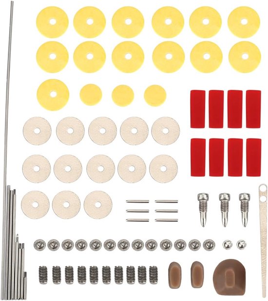 Dwarsfluit Reparatieset - Onderdelen en Hulpstukken - Muziekonderhoud DIY - Compleet Metaal Assortiment - 50 g - Afgebeeld van Merkloos