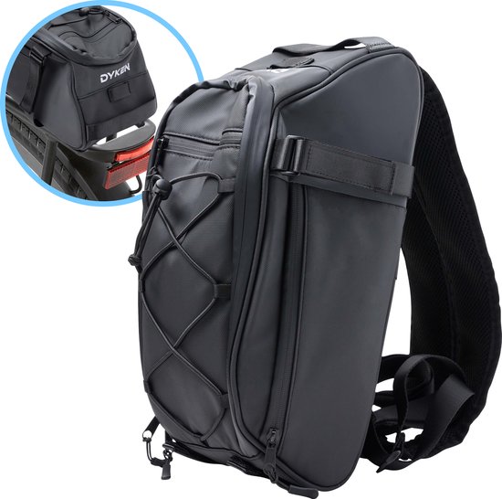 Dyken Bagagedragertas Fiets - Fietstas Bagagedrager Achter - Rugzak - Trunkbag - Zwart van Dyken