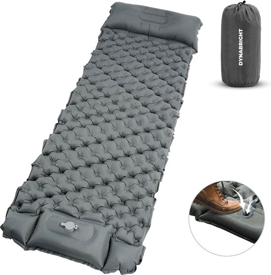 DynaBright Slaapmat - 1 Persoons - met Ingebouwde Pomp - Luchtbed - Incl. Draagzak - Camping Matras - Luchtmatras - Slaapmat