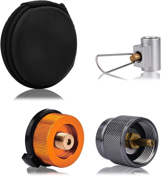 E-Ambar - Adapter voor het Bijvullen van Propaan en Gasfles - Camping Gas Saver Plus met Opbergdoos voor Kampeerfornuis, Backpacken en Picknick van Merkloos