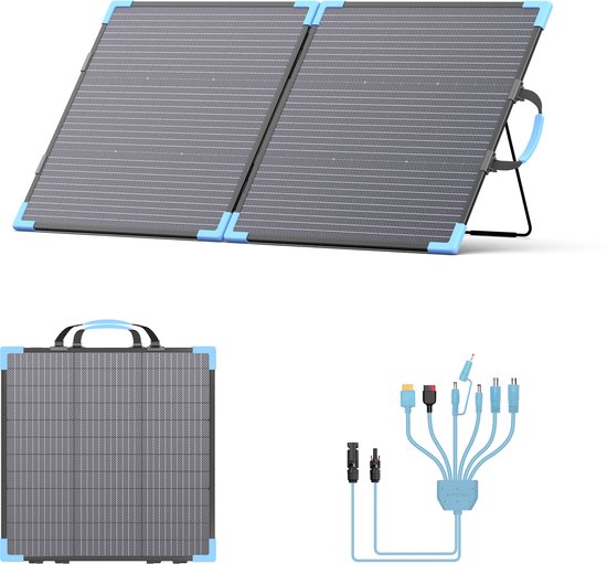 E-POWO 110W Dubbelzijdig Opvouwbaar Zonnepaneel - ETFE Monokristallijn Zonnepaneel, IP68 Waterdicht, Draagbaar voor Camping, Camper & Noodstroom