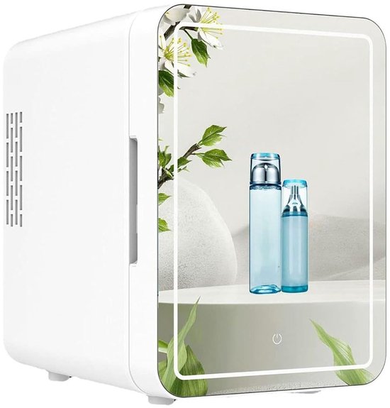 EAFC Skincare Fridge - Mini Koelkast - Make-up Koelkast met Spiegel - Beauty Fridge met Spiegel en 3 Standen Ledverlichting - Cosmetica - 4 Liter
