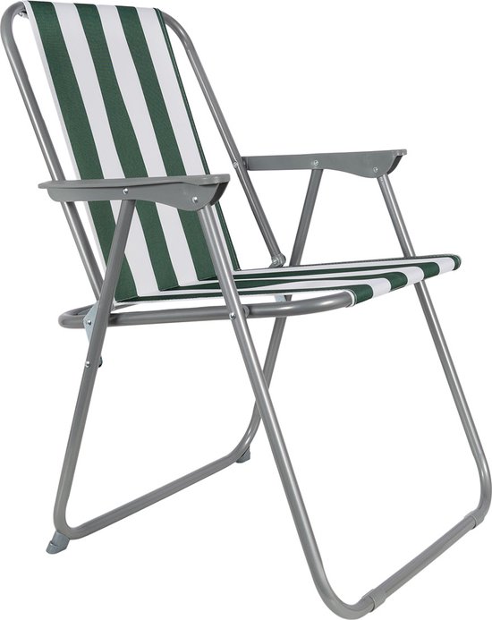 EASTWALL Klapstoel - 52 x 47 x 75 cm (BxDxH) - Campingklapstoel - Opvouwbare Campingstoel - Vouwstoel - Waterafstotende Hoes - Lichtgewicht - Groen/wit van EASTWALL