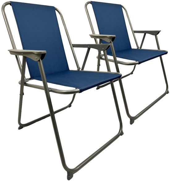 EASTWALL Opvouwbare Kampeerstoel - 2 stuks - Multifunctionele Vouwstoel - Campingstoel met Bekerhouder - Tuinstoel Inklapbaar - Klapstoel -Strandstoel - Visstoel - Blauw van EASTWALL