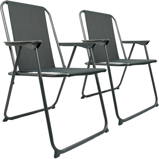EASTWALL Opvouwbare Kampeerstoel - 2 stuks - Multifunctionele Vouwstoel - Campingstoel - Tuinstoel Inklapbaar - Klapstoel -Strandstoel - Visstoel - Grijs van Merkloos