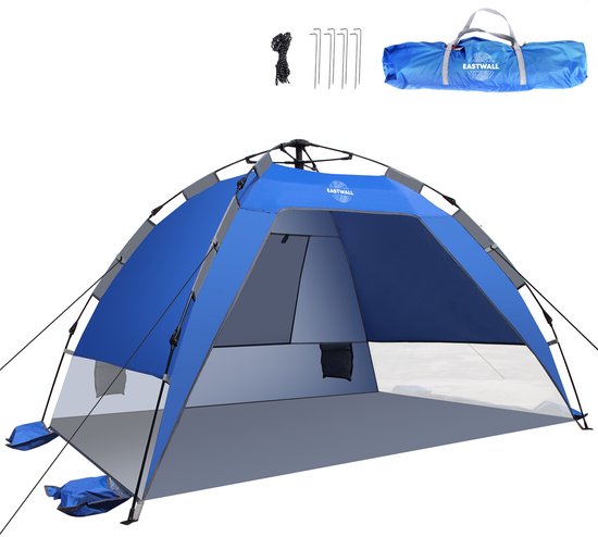 Eastwall Standtent - Pop-up Campingtent - 215 x 215 cm - UV bescherming - 3-4 personen - Tent - Blauw van EASTWALL