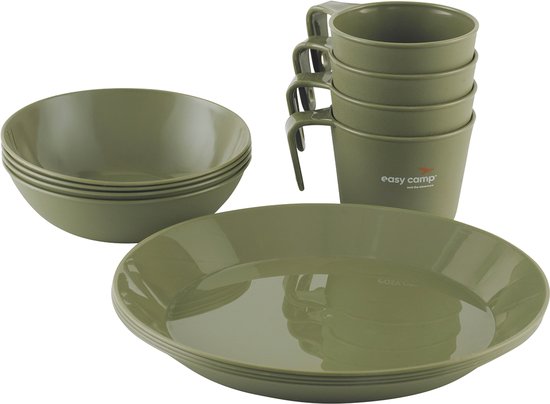 Easy Camp Moss 4 Dine Set Campingbord Camping Servies 4 Personen Groen van Easy Camp