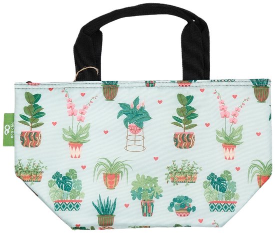 Eco Chic - Cool Lunch Bag small - Lila - planten - lunchtas volwassenen - koeltas lunch - koeltas van Merkloos