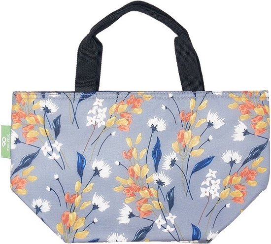 Eco Chic Cool Lunch Tasje - Grey Flowers - koeltas lunch - koeltas van Eco Chic