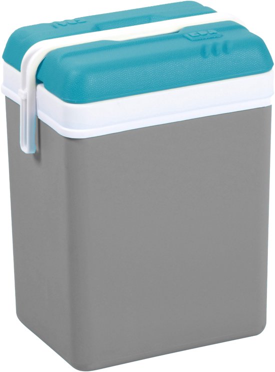 EDA Promotion koelbox - 15 liter - kunststof - grijs - 30 x 22 x 39 cm van Merkloos