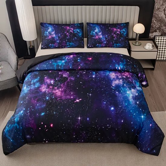 Eenpersoons Dekbedovertrek 140 x 200 - Sterrenstelsel - Ruimte - Heelal - Galaxy - Mooie Kwaliteit - Jongens - Kind - Tiener - Volwassene van Youwish