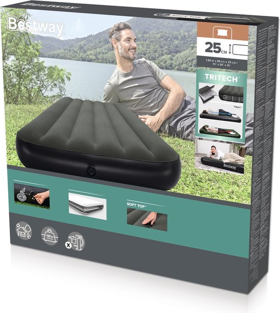 Eenpersoons luchtbed 188x99x25 cm Bestway 6713L van Merkloos