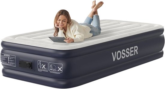 Eenpersoons luchtbed met ingebouwde pomp - Opblaasbaar bed voor comfortabel slapen van Intex