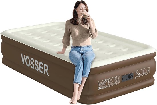 Eenpersoons luchtbed met ingebouwde pomp - Opblaasbaar matras voor thuis en gasten van Intex