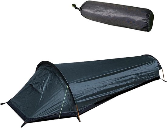 Eenpersoons Slaapzak Tent - Bivak Tent - Kamperen en Wandelen - Lichtgewicht en Waterdicht - 0.7 kg - Legergroen