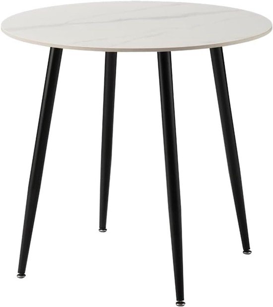 Eettafel Rond - Keukentafel - Buiten Dineren - Inklapbaar Ontwerp - 80cm - Wit