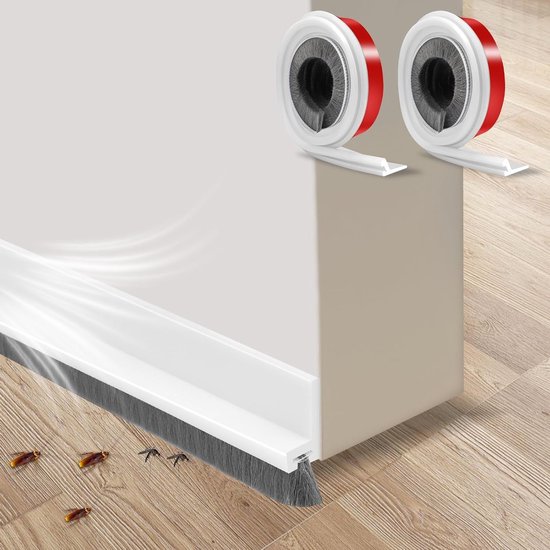 Effectieve Deurborstels voor Isolatie - Zelfklevende Deurrubbers voor Tochtpreventie en Energiebesparing, 2 x 100 cm van Merkloos