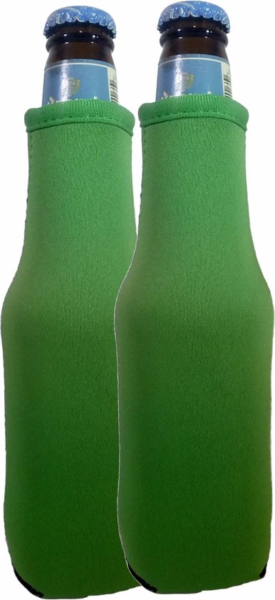 Eizook 2 st. Bierfles koelhoud hoesje - flessen koelhouder - bierfles - Groen van Merkloos