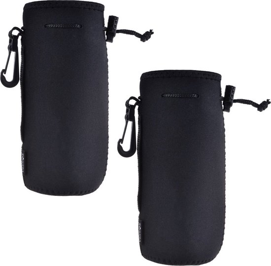 EIZOOK 2 stuks Koelhoudhoes - Drinkfles koelhouder - Zwart - Neopreen - Wandelen - Outdoor van EIZOOK