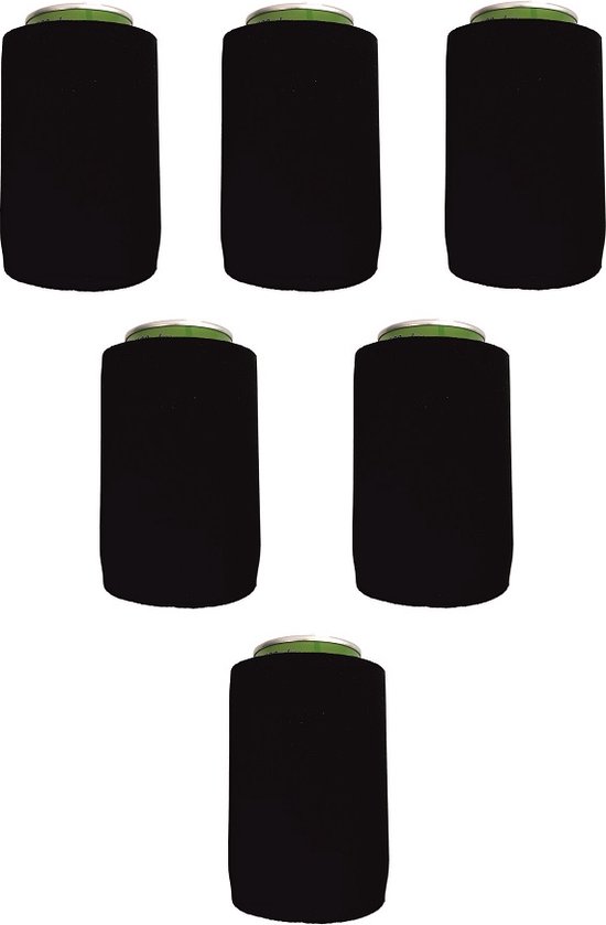 Eizook Originele STUBBIES Blikjes Koelhoud hoesjes - 6 stuks - Zwart - Neopreen van EIZOOK