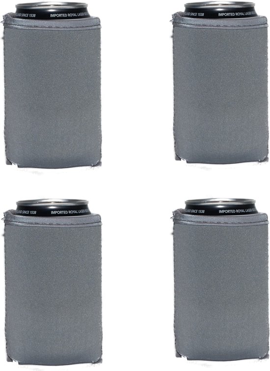 EIZOOKSHOP 4 stuks Blik koelhoud hoes - bierblik hoesjes - GRIJS van EIZOOK