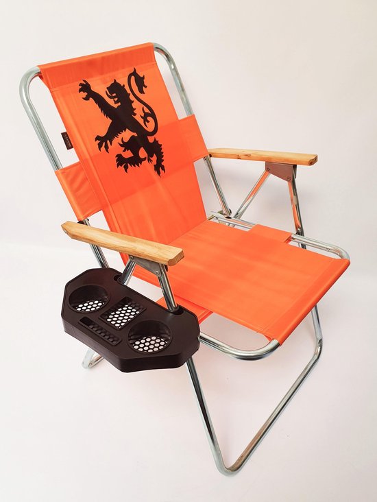 EK Klapstoel Met Bekerhouder - Campingstoel - Tuinstoel - Visser stoel - Inklapbaar- Met Bekerhouder- Oranje - Leeuw - EK 2024 van OMG.
