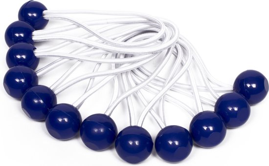 Elastiek met bal blauw - 12 delig - Spanelastiek - 15cm - Benson van Benson