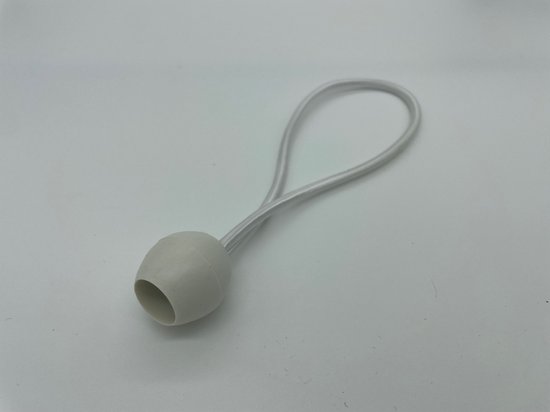 Elastiek met balletje - Partytentelastiek - 50 stuks - 13 cm - wit van Edsyn