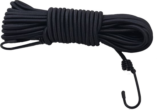 Elastiekkoord - 10mtr - 10mm - zwart - bundel - elastisch koord van Merkloos