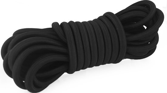 Elastiekkoord - 10mtr - 4mm - Zwart - Bundel - Elastisch koord van Merkloos