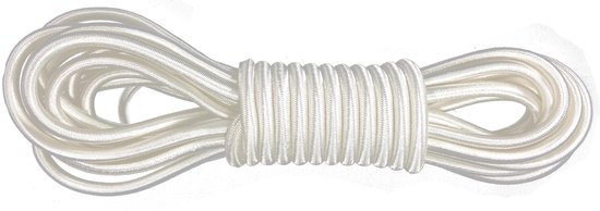 Elastiekkoord - 10mtr - 6mm - wit - bundel - elastisch koord van Heka.