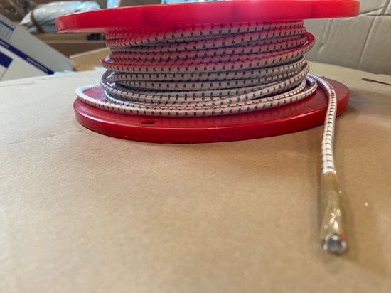 Elastiekkoord - 30mtr - 6mm - wit met rood groen - bundel - elastisch koord van VDM Tools.